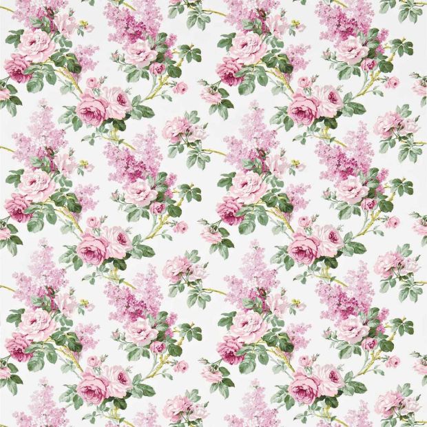 Sorilla Cotton Fabric Pink Lilac Green Floral