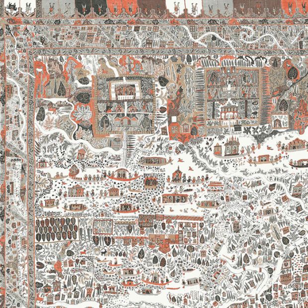 The Maxi Map Fabric Satsuma Soot