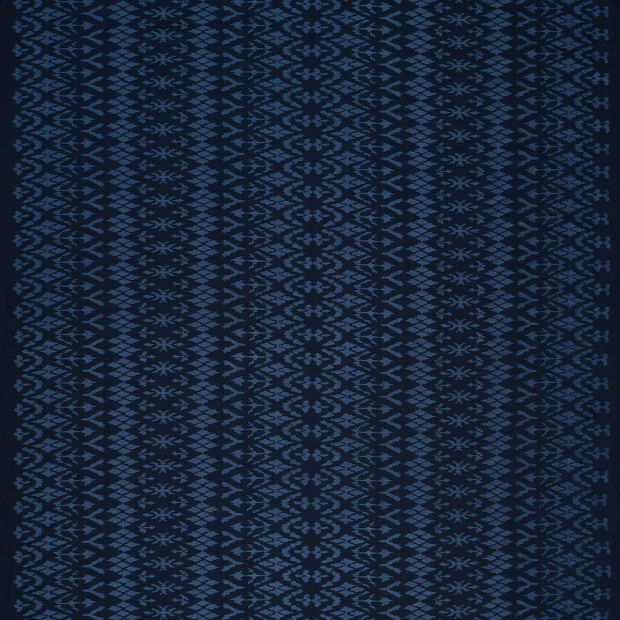 Tigers Eye Embroidered Fabric Indigo Blue