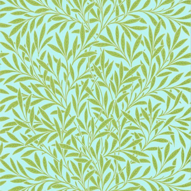 Willow Wallpaper Sky Blue Leaf Green