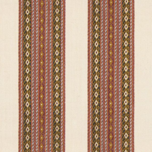 Worlds Apart Fabric Fuchsia/Ochre Detail