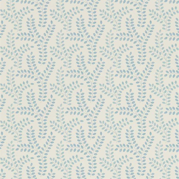 Yarton Wallpaper Cornflower Blue Leaf