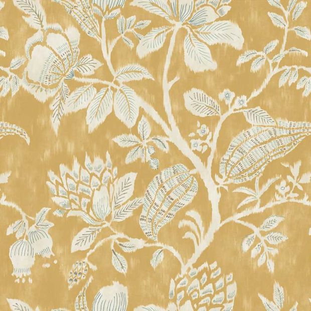 Yellow Floral Cotton Fabric