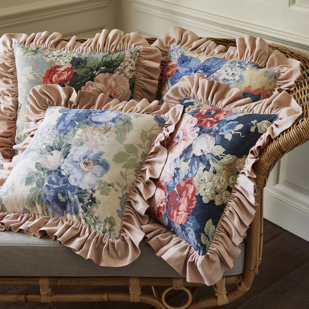 Albertine Blue Green Fabric Curtain Fabric