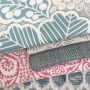 Arbour Turquoise and Grey Cotton Fabric