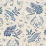 Arjuna Linen Fabric Delft Blue Teal Printed