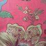 Coral and Green Floral Fabric