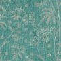 Astrea Turquoise Floral Linen Fabric