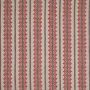 Basholi Linen Fabric Red Striped Printed