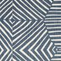 Bell Dark Blue Geometric Linen Fabric