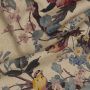 Bird Print Silk Linen Fabric