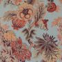 Blue and Orange Floral Fabric