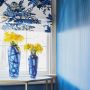 Blue and White Roman Blinds