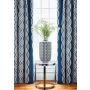 Braid Navy Blue Embroidered Curtain Fabric