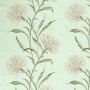 Catherinae Embroidery Fabric Silver Mint Green