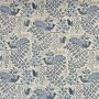 Cereme Linen Fabric Porcelain Blue Bird Print