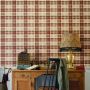 Countryside Brown Plaid Wallpaper Home Office