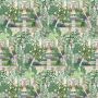 Carpet Garden Wallpaper Green Pink
