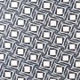 Indigo Blue Geometric Linen Fabric