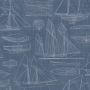 Deauville Sketched Ships Wallpaper