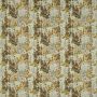 Hollyhock Embroidered Fabric Ochre Autumn Floral