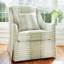 Javanese Green Striped Upholstery Fabric Armchair