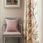 Joy Ochre Yellow and Pink Leaf Print Linen Fabric