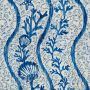 Koralion Wallpaper Indigo Blue Floral Striped