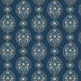 Dark Blue Floral Embroidered Fabric