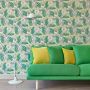 Les Fauves Blue and Green Large Floral Print Wallpaper