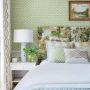 Lincoln Green and Blue Toile Fabric Headboard