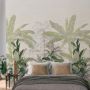  Manille Cream and Green Tropical Textured Wallpaper