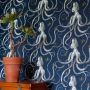 Octopoda Deep Blue and Grey Octopus Wallpaper