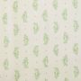 Paisley Sprig Linen Fabric Green Floral Printed