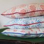 Paisley Sprig Red Floral Printed Linen Cushions