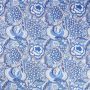 Blue and White Floral Linen Fabric