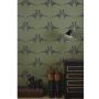 Lifestyle Image of Pheasant Wallpaper in Green from F&P Interiors