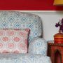 Polonaise Blue Printed Linen Occasional Chair