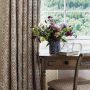 Polonaise Pink and Grey Printed Linen Curtains