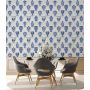 Porcelain Blue Dining Room Wallpaper