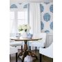 Ridgefield Blue Floral Dining Room Wallpaper