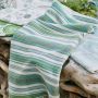 Romany Green and Blue Striped Fabric
