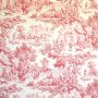 Red Toile Upholstery Fabric