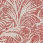 Savernake Linen Fabric Red Neutral Leaf