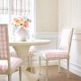 Saybrook Blush Pink Check Fabric Dining Room Chairs