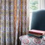 Suzani Yellow and Blue Printed Linen Curtains