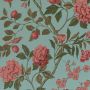 Teal and Pink Floral Wallpaper