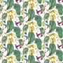 Trailing Orchid Outdoor Fabric Yellow Green Bird