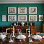 Willow Green and Blue Dining Room Wallpaper