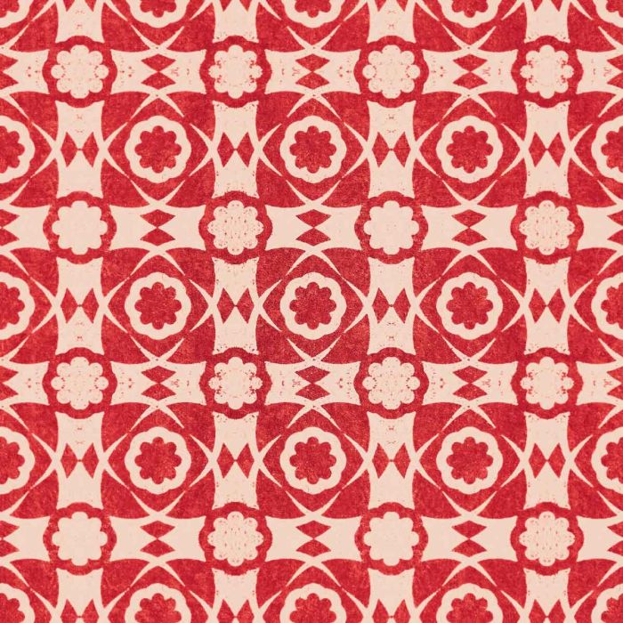 Aegean Tiles Wallpaper Red Trellis